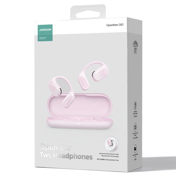 Joyroom JR-OE1 - Casti Wireless, Open Ear, Bluetooth 5.3, 120h StandBy, 600mAh, Roz