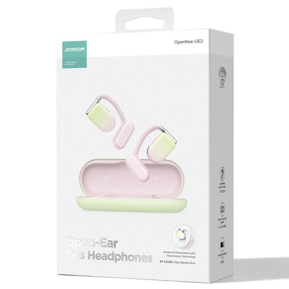 Joyroom JR-OE2 - Casti Wireless, Open Ear, Bluetooth 5.3, StandBy, 600mAh, Roz