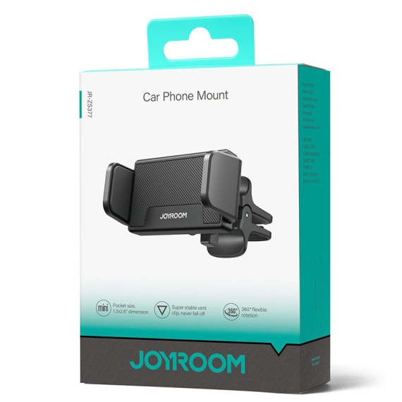 Joyroom JR-ZS377 - Suport Auto, cu cleme laterale, montaj Ventilatie, Compact Size, Anti-Slip, Negru