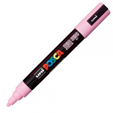 M638 - Marker UNI Posca PC-5M, varf rotund, 1.8-2.5mm, roz deschis