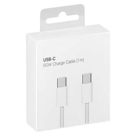 OEM MQKJ3ZM – Cablu Type-C la Type-C 60W Fast Charging 1m, impletit, alb