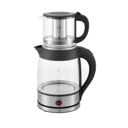 Set Fierbator electric + Ceainic Zilan ZLN4858 – 2200W, 1.8L inox + 0.8L sticlă, control digital LED, functie de mentinere a caldurii, argintiu