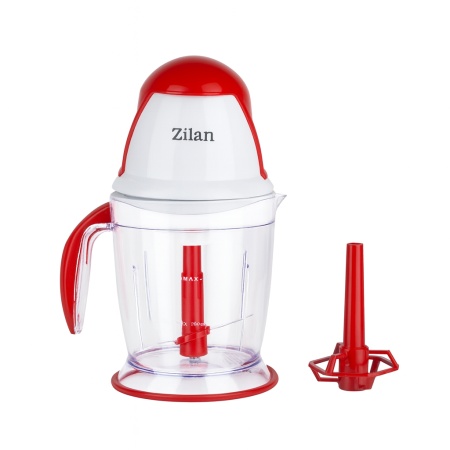 Tocator legume si fructe 500W, Zilan ZLN3253, vas 1.5L, cutite inox, rosu/alb