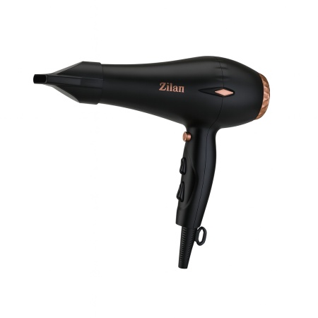 Uscator de par Zilan ZLN1239, 2200W, 3 trepte temperatura, 3 viteze, concentrator si difuzor, suflu rece, negru
