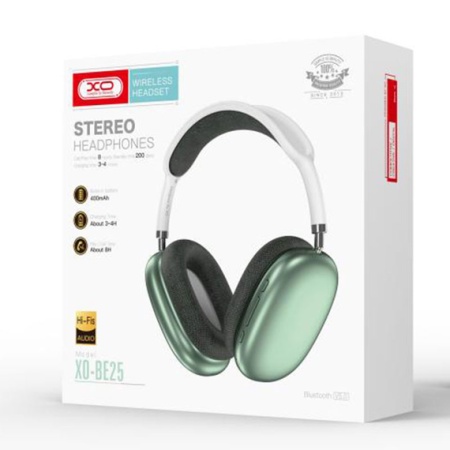 XO BE25 – Casti wireless Over Ear Bluetooth 5.0 Gaming Stereo, verde