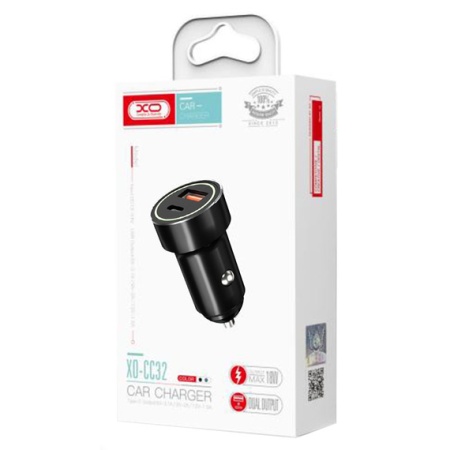 XO CC32 – Incarcator auto 18W Type-C USB PD QC 3.0, negru