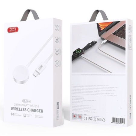 XO CX016 – Incarcator wireless iWatch 5W Qi cu cablu Type-C 1m alb