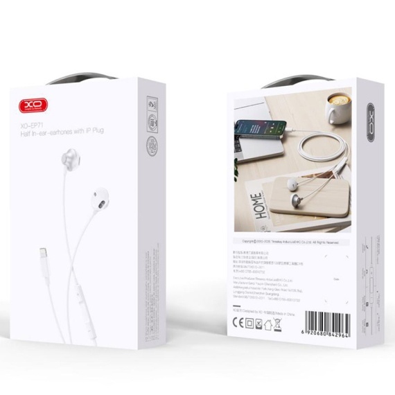 XO EP71 - Casti cu Fir, In Ear, Type-C, 1.2m, Mic & Volume Key, HiFi, Metall, Alb