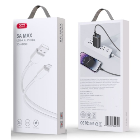 XO NB251 - Cablu Date si Incarcare, USB la Type-C, 6A, Metallic, 1m, Negru