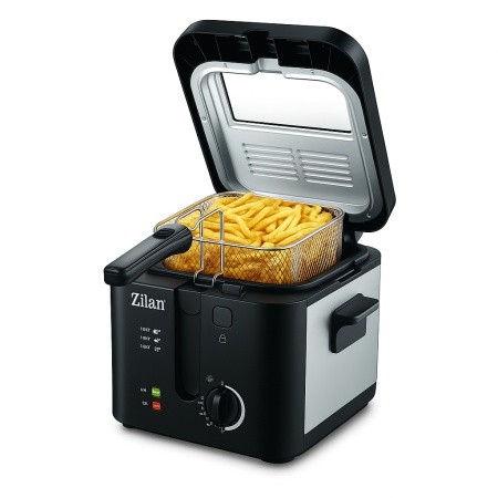 Zilan ZLN0010 – Friteuza 2.5L, 1600W, termostat reglabil, cuvă detașabilă, inox