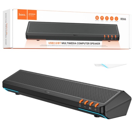 Boxa multimedia HOCO BS66, 6W, Bluetooth 5.4, dual-conectivitate BT+USB, design plat, BS66BK, black