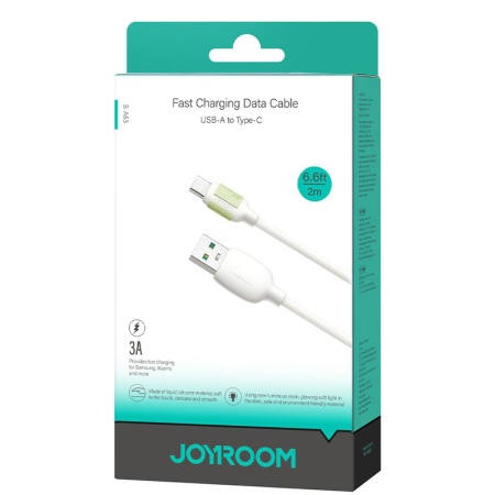 Cablu USB-A la Type-C, 2m Joyroom S-A53 – incarcare rapida 3A, transfer date, durabil, bej