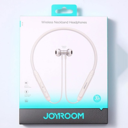 Casti wireless Joyroom JR-D8 – in ear, Bluetooth 5.4, neck-mount, usoare, alb