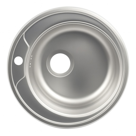 Chiuveta inox 304 rotunda Z-INOX, Ø48cm, anticalcar, preaplin, sifon inclus, ZLN6300, argintiu