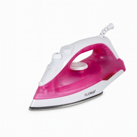 Fier de calcat 1600W Floria ZLN8430, talpa inox, calcare cu aburi si uscata, 180ml, alb/roz