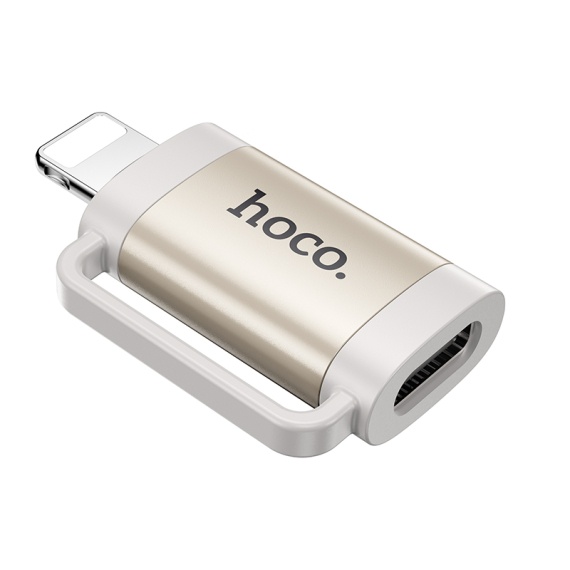 Hoco UA31B - Adaptor OTG Transfer/Incarcare, Type-C la Lightning, Gri