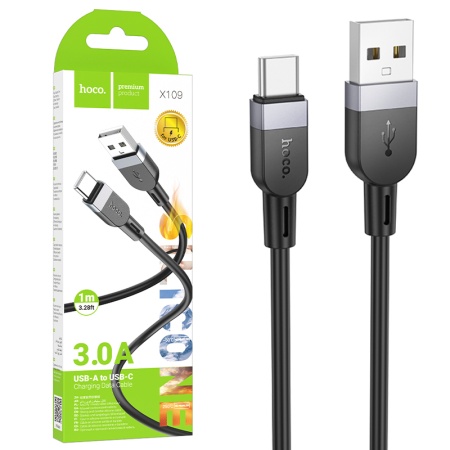 Hoco X109 - Cablu Date si Incarcare USB-A la USB-C 3A 1m Negru