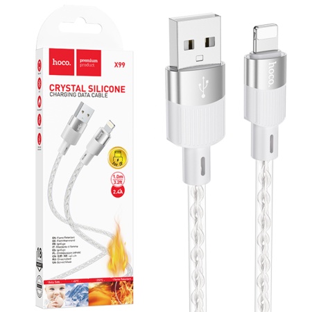 Hoco X99 - Cablu Date si Incarcare USB-A la Lightning 2.4A 1m Gri