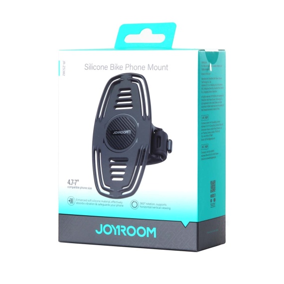 Joyroom JR-ZS382 - Suport Moto/Bike, montaj Ghidon, SiliconBand, Shockproof, 4 Corners, Negru