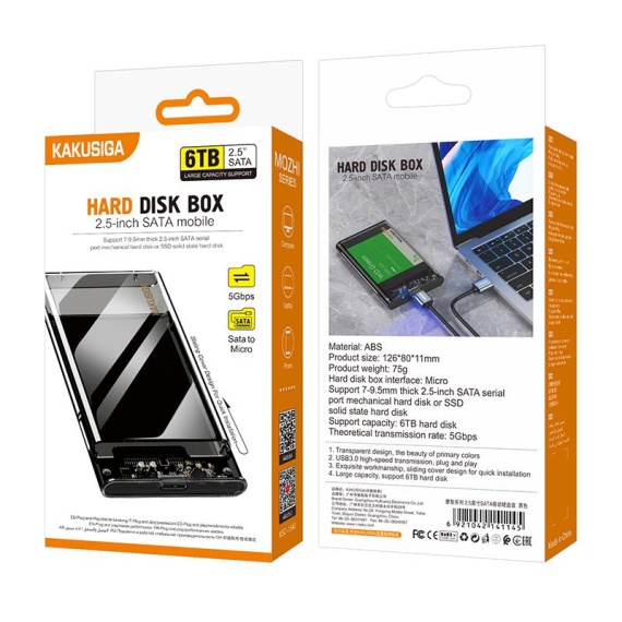 Kaku (KSC-1540) - Carcasa rack pentru Hard disk 2.5 inch, SATA Box, USB 3.0, Negru