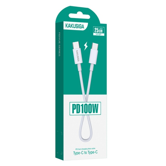 Kaku KSC-653 - Cablu Date si Incarcare, Type-C, PD100W, QC3.0, 25cm, Alb