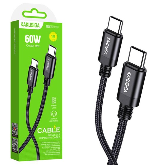 Kaku KSC-970 - Cablu Date si Incarcare, Type-C, PD60W, QC3.0, Braided, 1m, Negru