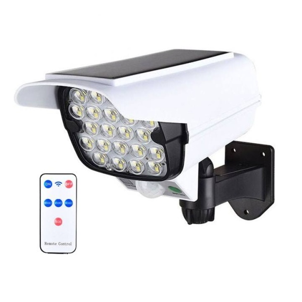 Lampa solara tip camera, Incarcare Solara, LED, Cu senzor de miscare, Alb