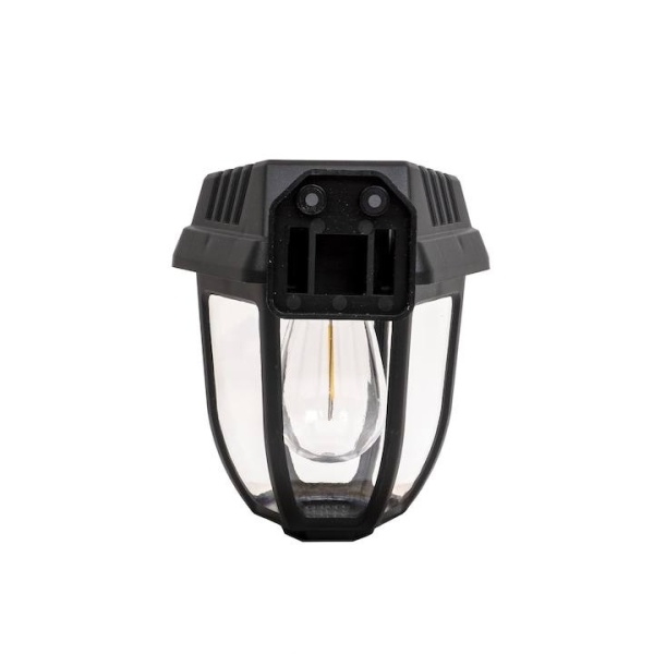 Lampa solara tip felinar 18W Smartix, Acumulator 1200mAh, Senzor 5-8M, Pentru exterior, Suport inclus, Panou solar inclinat, 600 Lumeni, Negru