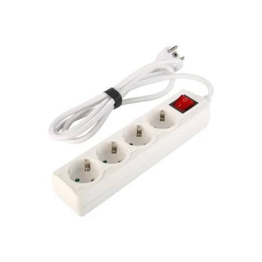 Prelungitor 4 prize cu buton 1.5M 16A, Alb 23,