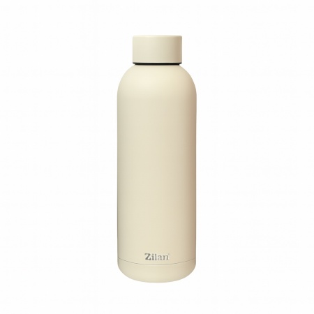 Sticla sport termos ZILAN, 500ml, inox, pereti dublii, mentine 24h rece / 12h cald, ZLN9839, crem