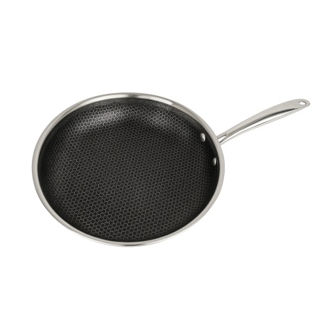 Tigaie tri-ply inox 24 cm, 1.4L, Zilan ZLN9662, Hexagonal Hybrid Nonstick, compatibila inductie, antiaderenta si rezistenta la zgarieturi