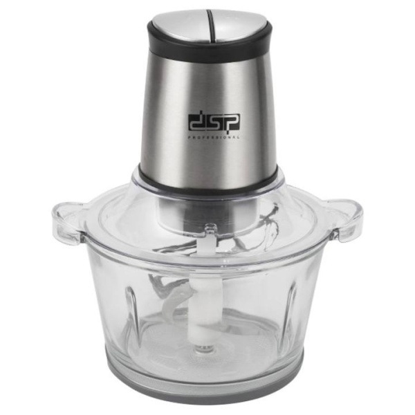 Tocator mini Choper, 4 lame din otel inoxidabil de inalta calitate, 400W, 1.5L, recipient din Inox, Negru/Inox