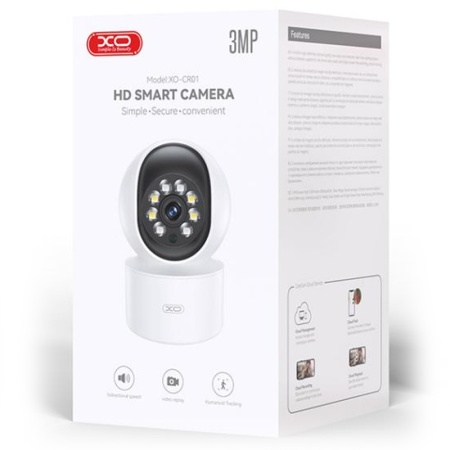 XO CR01 - Camera IP Wi-Fi, 3MP de interior, NightVision, InfraRed, Smart Treasure, Alb