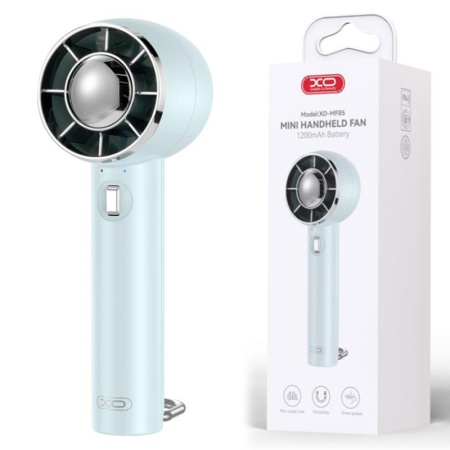 XO MF85 - Ventilator Portabil si Desktop, 3 Viteze, 1200mAh, Albastru