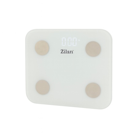 Zilan ZLN9006 – Cantar corporal sticla securizata 3-180kg, aplicatie OkOk, display LED, alb