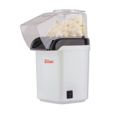 Aparat pentru popcorn 1200W, Zilan ZLN8044, sistem cu jet de aer cald, alb