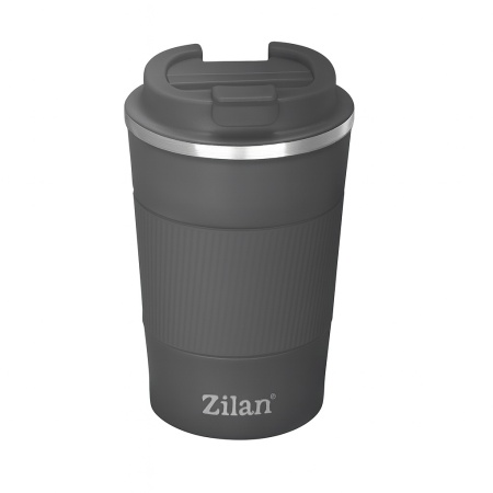 Cana termos cafea ZILAN, 380ml, inox, pereti dublii, mentine 8h rece / 4h cald, ZLN9879, gri