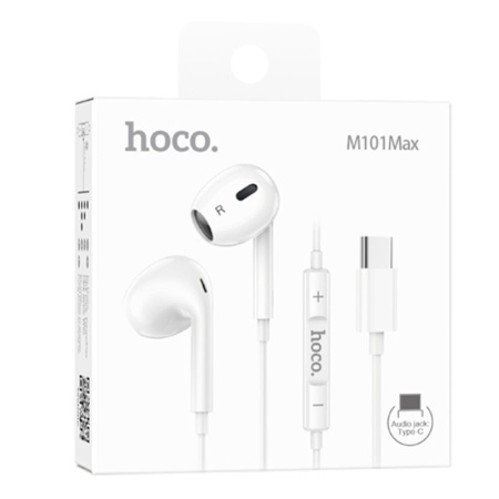 Casti cu Fir In Ear HOCO M101 Max, USB-C, Digital Mic, 1m, WHITE