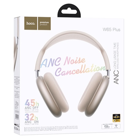 Casti Wireless OverEar HOCO W65 Plus, Bluetooth 5.4, 400mAh, ANC, 45h, STAR COLOR