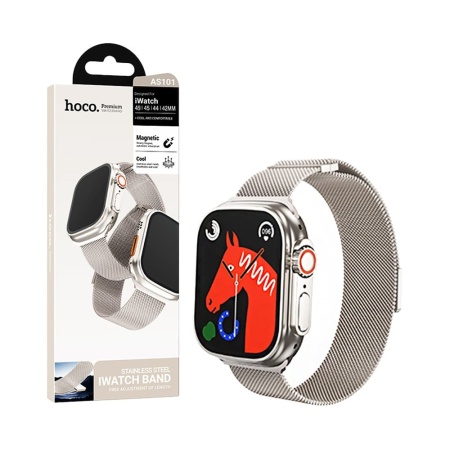 Hoco AS101 – Curea Milanese Metal pentru iWatch 42/44/45/49mm, crem