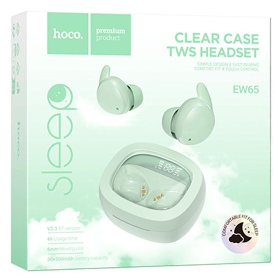 Hoco EW65- Casti Wireless, Ear Buds, Bluetooth 5.3, 180h StandBy, Noise Cancelling, 500mAh, Verde