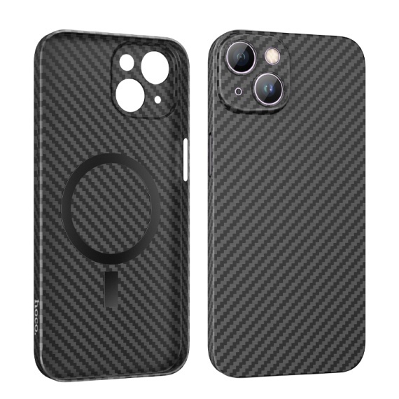 Husa Hoco - iPhone 14 Plus, MagSafe, Carbon, Thin, Negru