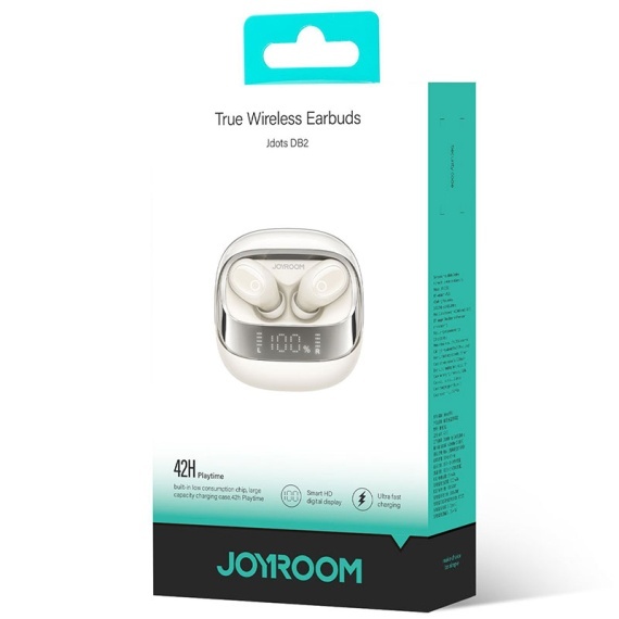 Joyroom JR-DB2 - Casti Wireless, Ear Buds, Bluetooth 5.3, StandBy, 500mAh, LED Power, Alb
