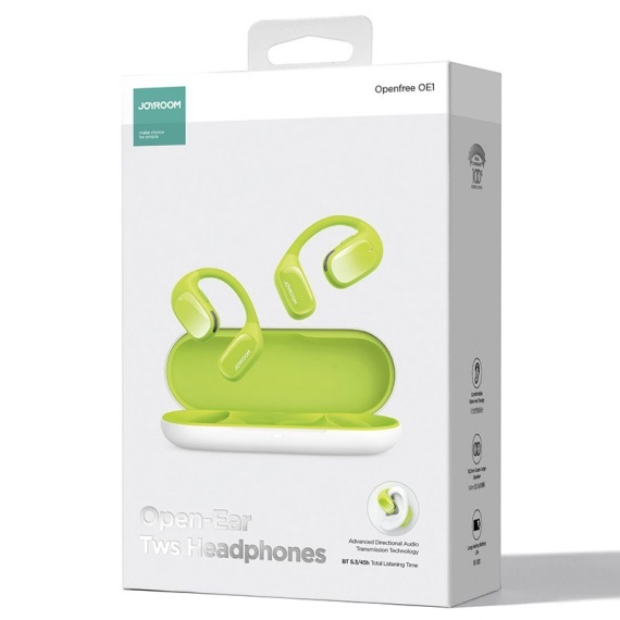 Joyroom JR-OE1 - Casti Wireless, Open Ear, Bluetooth 5.3, 120h StandBy, 600mAh, Verde
