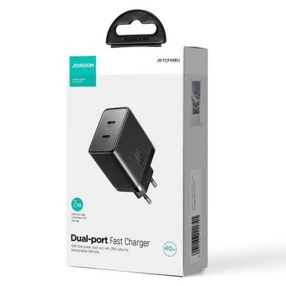 Joyroom JR-TCF09 - Incarcator Retea, 40W, 2xUSB-C, PD, Negru