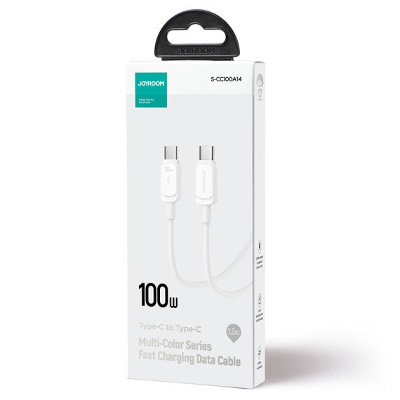 Joyroom S-CC100A14 - Cablu Date si Incarcare, Type-C, PD100W, QC3.0, 1.2m, Alb