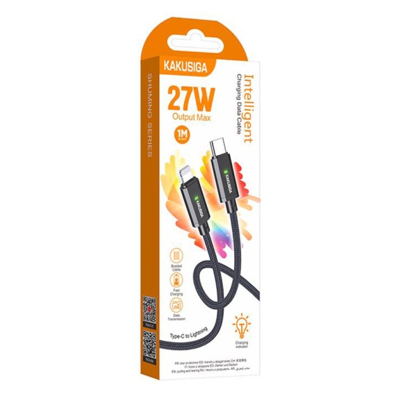 Kaku KSC-967 - Cablu Date si Incarcare, Type-C la Lightning, PD27W, QC3.0, 1m, Negru