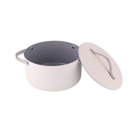 Oala cu capac 24 cm, 5.2L, Zilan ZLN0873, 5 straturi, inox + aluminiu + ceramica, interior antiaderent, compatibila inductie si cuptor