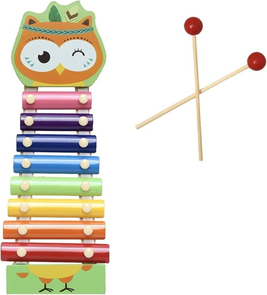 Pian-Xilofon muzical, 8 placi metalice, Multicolor
