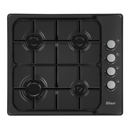 Plita incorporabila email 4 ochiuri ZILAN, 7.35kW, metal emailat, conversie LPG, ZLN0034, negru